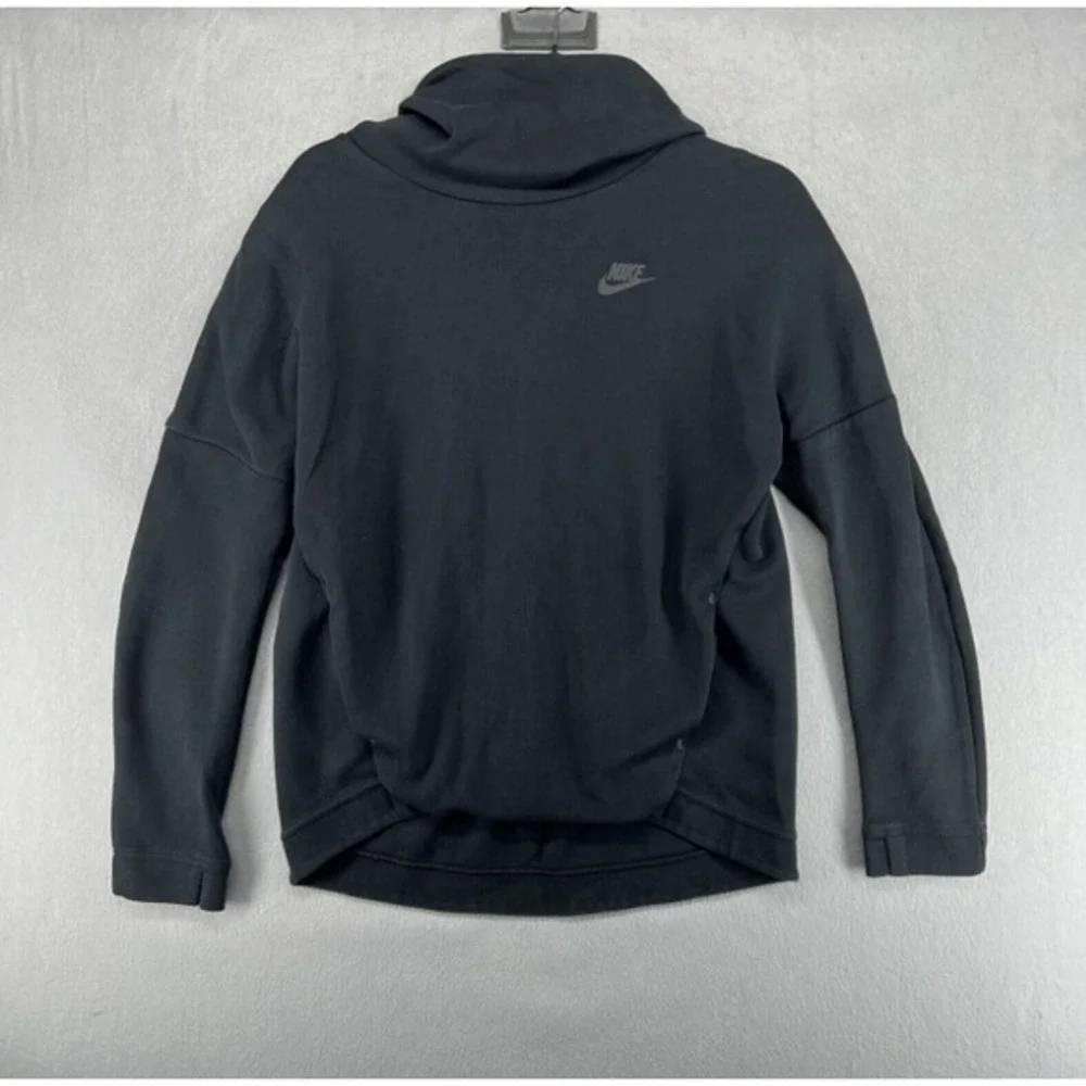 Nike Tech Fleece Sweatshirt‎ Womens Size S Black Hoodie Funnel Neck 844389-010
